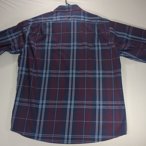 Tommy Hilfiger Men's 17.5 36/37 Long Sleeve Button Up Purple/Blue Dress Shirt - Picture 3 of 9